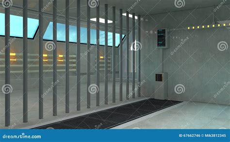 3d Futuristic Interior Jail Stock Photo Image Of Concept Punishment