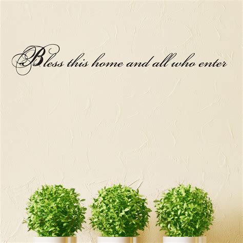 Nice Bless This Home And All Who Enter Script Quote Wall Sticker Modern