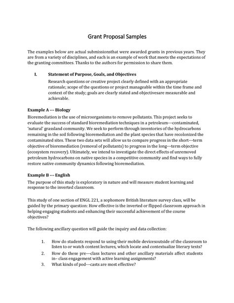 How To Write A Grant Proposal Template