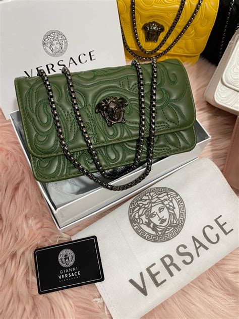 Rare Vintage Gianni Versace Green Shoulder Bag Free Shipping Etsy