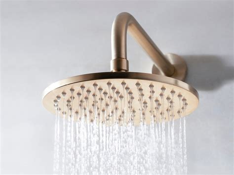 Kohler, delta, grohe, hansgrohe, moen, speakman, brizo Buy Gold Tone Rain Shower Head At BathSelect. Lowest Price Guaranteed