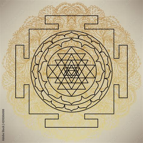 The Sri Yantra Or Sri Chakra Form Of Mystical Diagram Shri Vidya