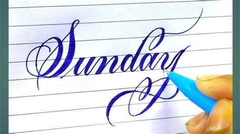 How To Write Sunday In Beautiful Calligraphy Writing Calligraphy