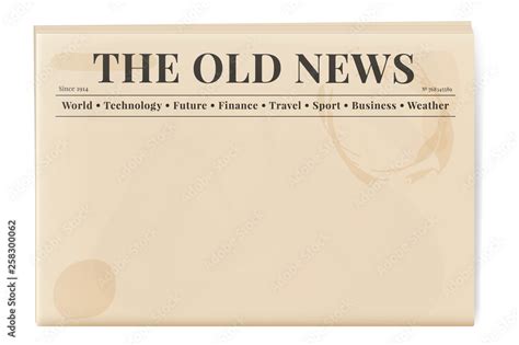 Vecteur Stock Blank Template Of A Retro Newspaper Folded Cover Page Of