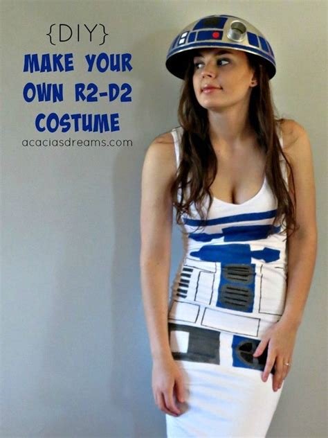 You may want to carefully burn the edges of the ribbon with a lighter to make sure they don't unravel. {DIY} Make Your Own R2-D2 Costume | R2d2 costume, Diy costumes women, Diy costumes