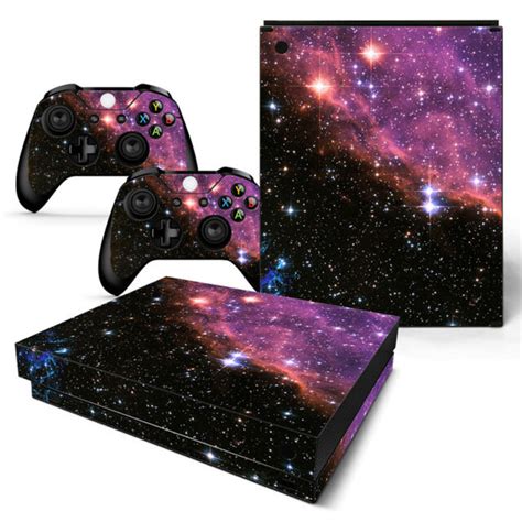 For Xbox One X Skin Console And 2 Controllers Galaxy Stars Vinyl Decal