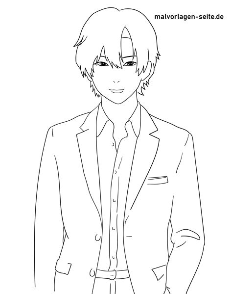 Coloring Anime Boy Free Coloring Pages