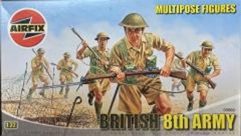 Airfix A03580 British 8th Army Multipose Figures 132 Scale Model Kit