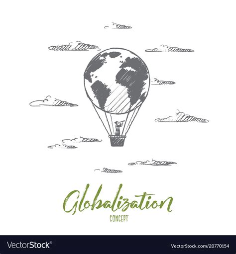 Globalization Concept Hand Drawn Isolated Vector Image