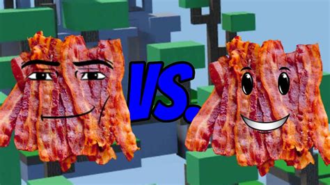 Manly Bacon Vs Winner Bacon Roblox Bedwars Youtube