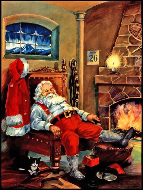 THE DAY AFTER SANTA CLAUS THE DAY AFTER CHRISTMAS ART PRINT Christmas Art Christmas