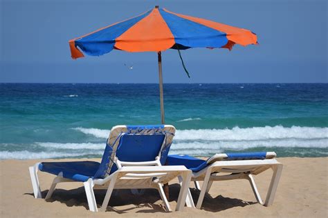 Sonnenschirm Sonnenliegen Strand · Kostenloses Foto Auf Pixabay