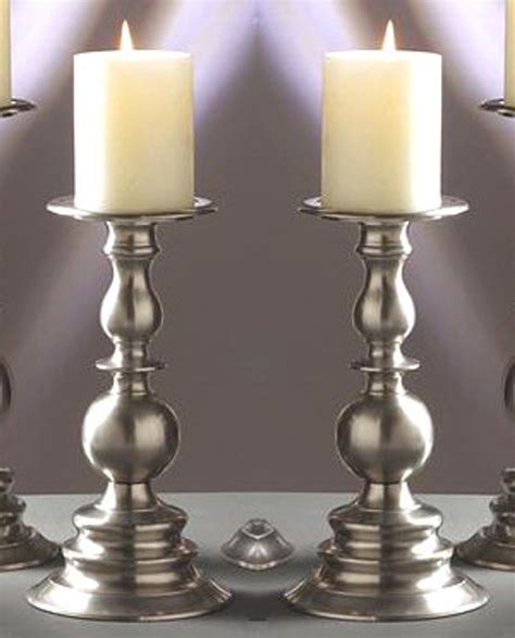 Pewter Pillar Candle Holder Set Of 3 Candle Accessories Dessau