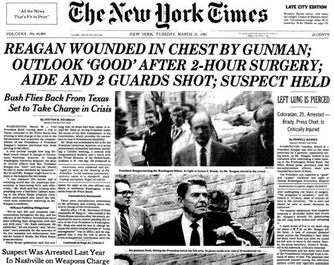 New York Times Otd On Twitter Otd March 31st 1981 Ronald Reagan