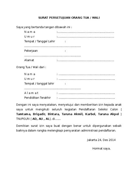 Use the download button below or simple online reader. (DOC) Surat Izin Persetujuan Dari Orang Tua | Ajek ...