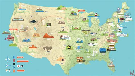 Usa Tourist Attractions Map