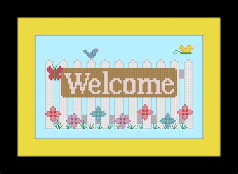 Welcome Cross Stitch Pattern Pdf File Instant Download X Etsy