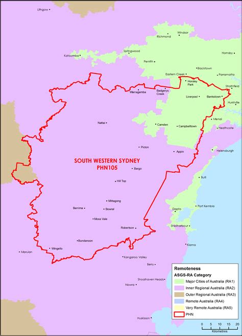 South Western Sydney Nsw Primary Health Network Phn Map