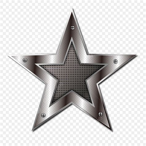 Five Pointed Star Metal Texture Decoration Pentagram Metallic Feel