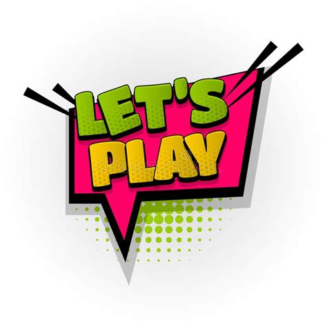 Let`s Play Gamer Game Comic Book Text Pop Art Stock Vector
