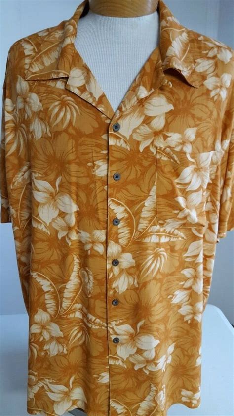 Panama Jack Shirt Mens Sz Xxl Orange Floral Tropical Short Sleeve