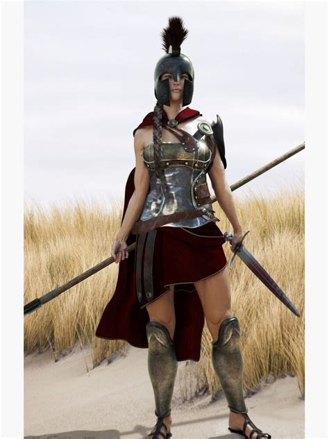 the spartan portrait of a battle hardened greek spartan female warrior equipped with a sword