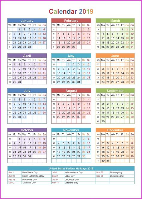Free Printable Calendars 2019 2020 With Holidays