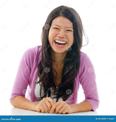 candid asian woman laughing stock image image of elegance girl 34134869