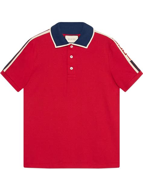Gucci Red Gucci Stripe Polo Shirt Farfetch