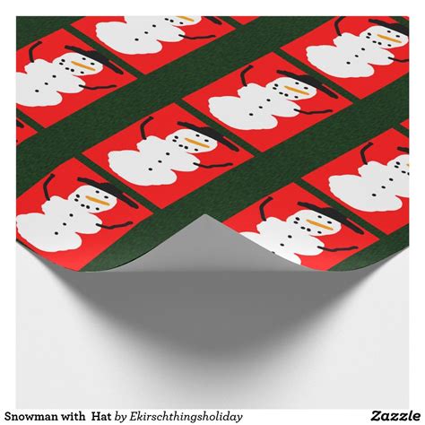 Snowman With Hat Wrapping Paper Custom Wrapping Paper