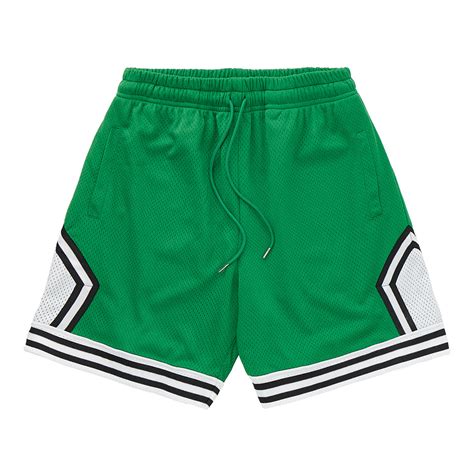 Mesh Basketball Shorts Green Black White Blank Company
