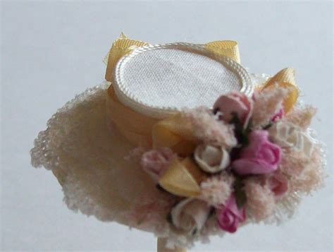 handmade 1 12 scale dollshouse miniature narrow brim ivory etsy