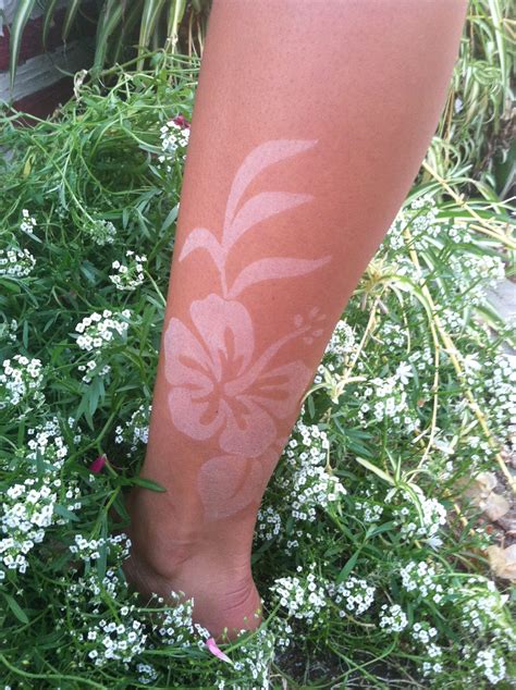 This is extremely important for tattoo owners, and the makers of the lotion formulation knew that. Hawaiian flower tanning tattoo stencil on ankle. Way cute! | Tan tattoo, Suntan tattoo, Tattoos