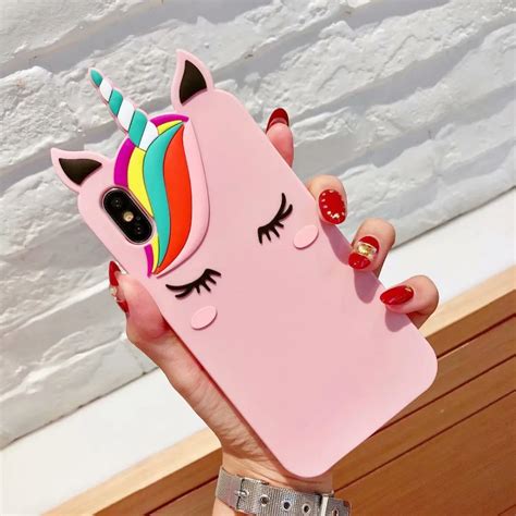 3d Unicorn Soft Silicone Case For Iphone X 10 8 7 Plus 6 6s Se 5 S