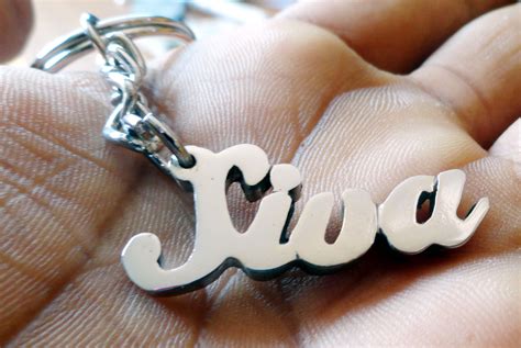 Designer Personal Name Keychain Handcarved Key Chain Unique