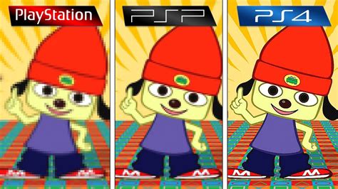 Parappa The Rapper 1996 Ps1 Vs Psp Vs Ps4 Graphics Comparison Youtube