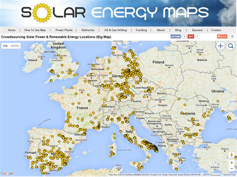 Europe Solar Map Solar Farms And Solar Parking Lots
