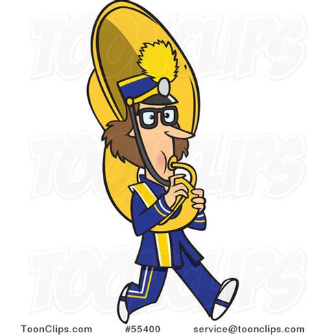Cartoon Marching Band Tuba Player Girl 55400 By Ron Leishman