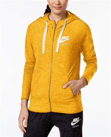 Vintage women's hoodies & sweatshirts. Lyst - Nike Gym Vintage Full-zip Hoodie in Yellow