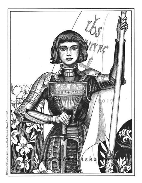 Joan Of Arc Print Santa Joana Darc Cartazes Vintage Poses References