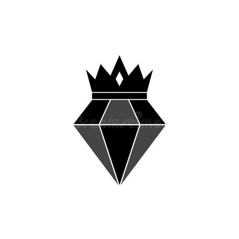 Diamond Crown Simple Logo Design Isolated On White Background Stock