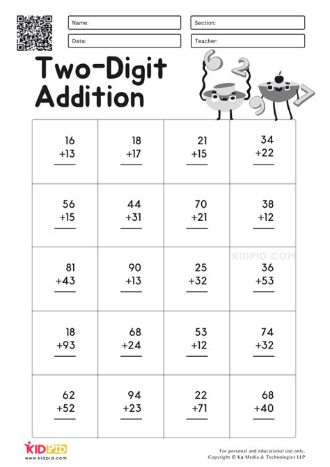 2 Digit Math Worksheets Activity Shelter 2 Digit Addition Worksheets
