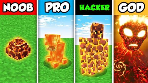 Noob Vs Pro Vs Hacker Vs God Lava Monster Challenge In Minecraft