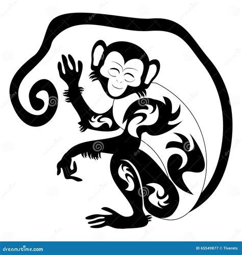 Unillustrazione Di Una Scimmia Stilizzata Illustrazione Vettoriale