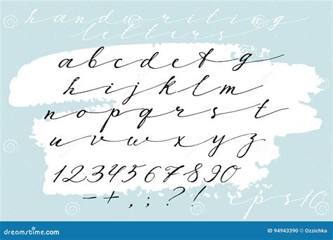 Calligraphic Hand Drawn Font Handwritten Alphabet In Elegant Brush