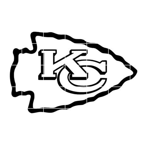 Kansas City Chiefs Black and White logo svg Football NFL | Etsy