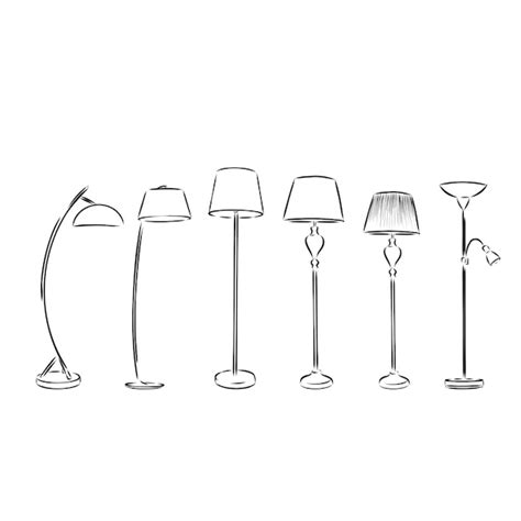 Premium Vector Sets Of Silhouette Floor Lamps Light For Home