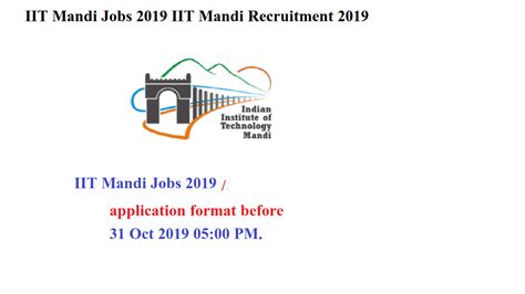 Iit Mandi Jobs 2019 Iit Mandi Recruitment 2019 Hp Govt Jobs 2023 Impt