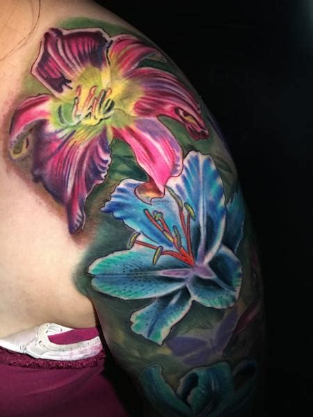 Color Flower Tattoo By Misty Locket Tattoonow
