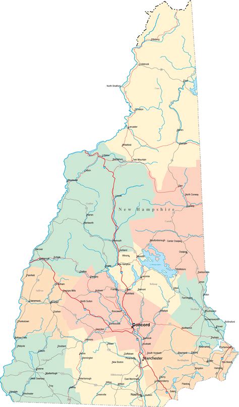New Hampshire Road Map